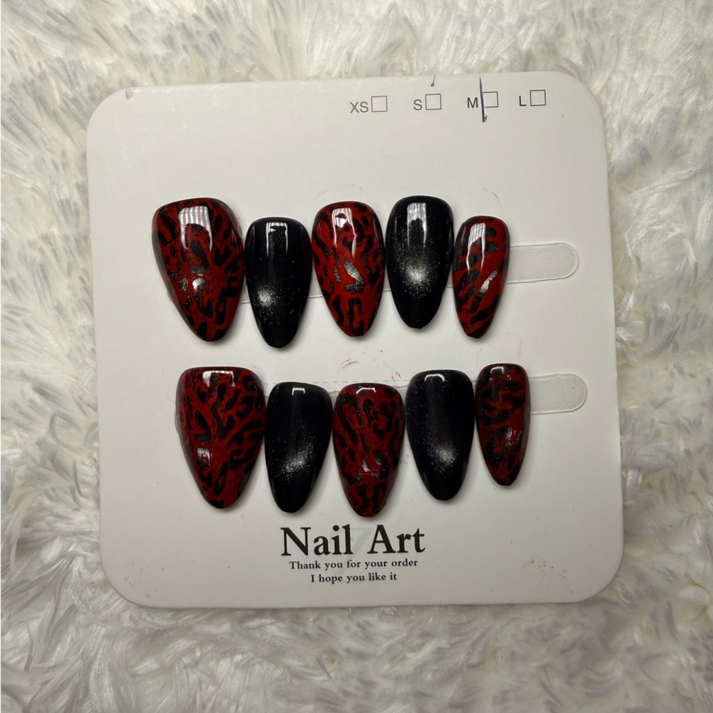 Red and Black Nail Art Set